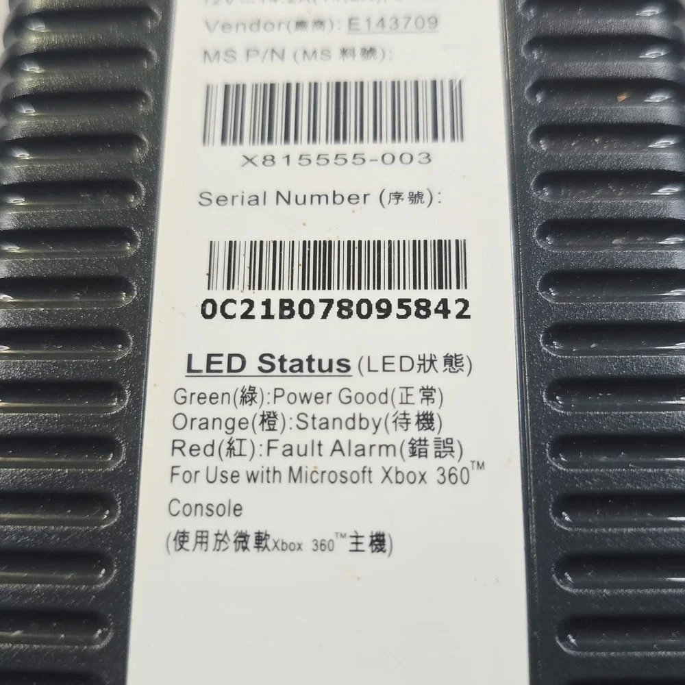 Genuine Microsoft Xbox HP-AW175EF3 360 Black 75 Watt AC Power Supply Adapter